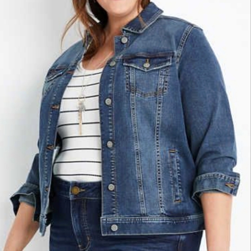 Maurices Traditional Dark Wash Denim Jacket